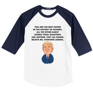 Funny Donald Trump Father's Day Gift Baseball Sleeve Shirt