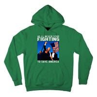 Funny Donald Trump HeLl Never Stop Fighting To Save America Tall Hoodie