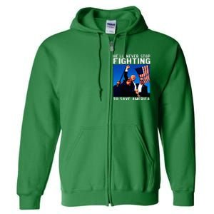 Funny Donald Trump HeLl Never Stop Fighting To Save America Full Zip Hoodie