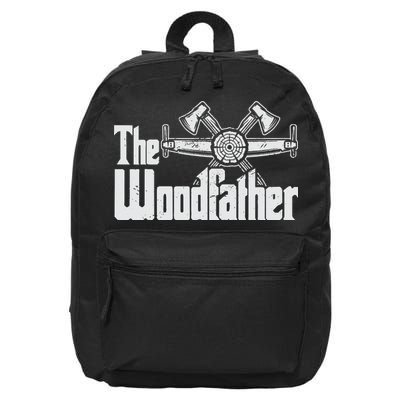 Fathers Day The Woodfather Woodworker Father 16 in Basic Backpack