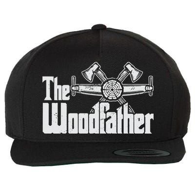 Fathers Day The Woodfather Woodworker Father Wool Snapback Cap