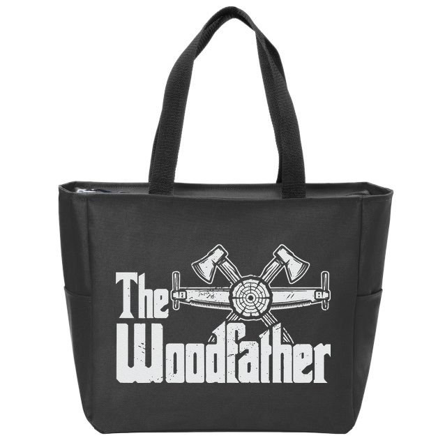 Fathers Day The Woodfather Woodworker Father Zip Tote Bag