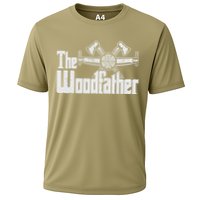 Fathers Day The Woodfather Woodworker Father Cooling Performance Crew T-Shirt