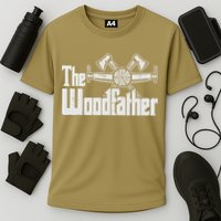 Fathers Day The Woodfather Woodworker Father Cooling Performance Crew T-Shirt