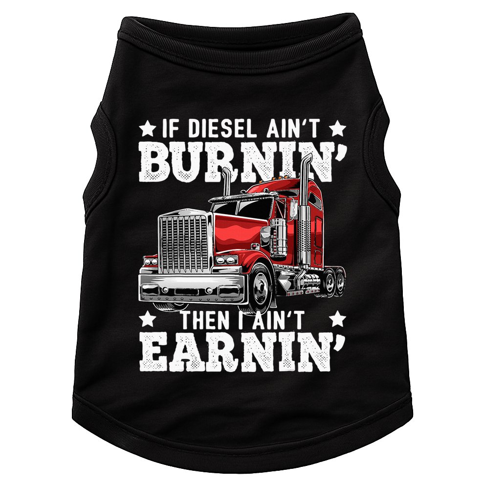 Funny Diesel Trucker Big Rig Semitrailer Truck Driver Doggie Tank