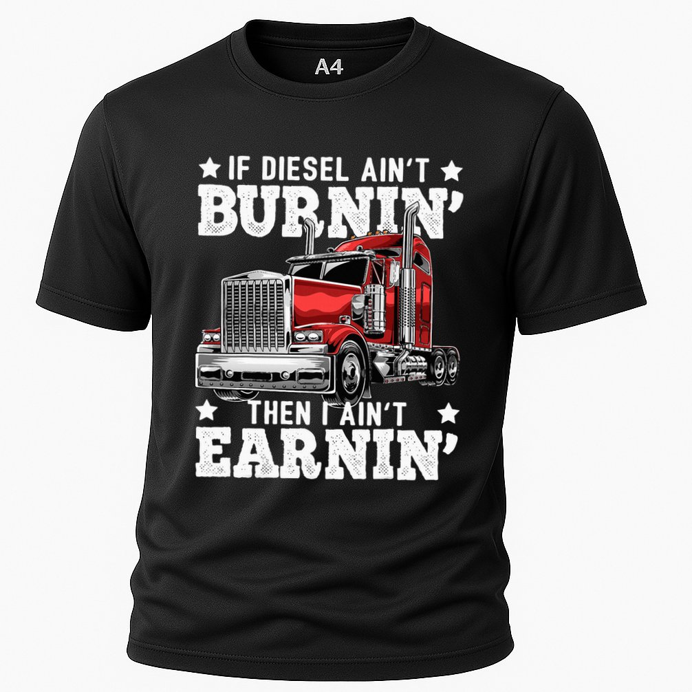Funny Diesel Trucker Big Rig Semitrailer Truck Driver Cooling Performance Crew T-Shirt