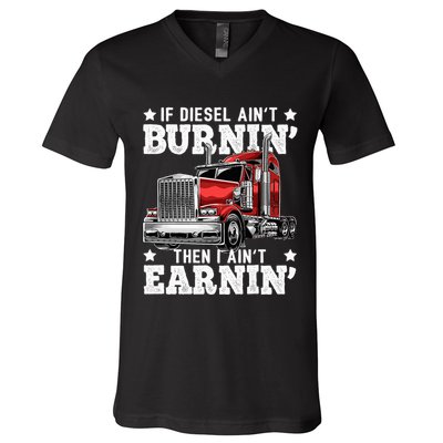 Funny Diesel Trucker Big Rig Semitrailer Truck Driver V-Neck T-Shirt