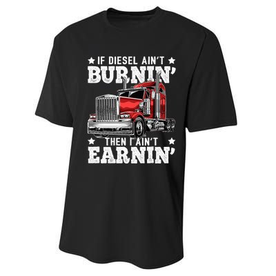 Funny Diesel Trucker Big Rig Semitrailer Truck Driver Performance Sprint T-Shirt