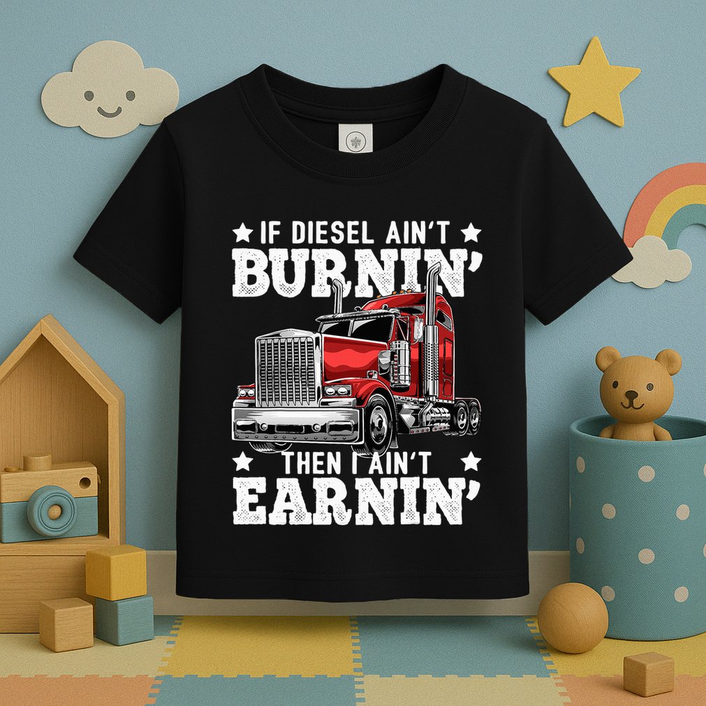 Funny Diesel Trucker Big Rig Semitrailer Truck Driver Toddler T-Shirt
