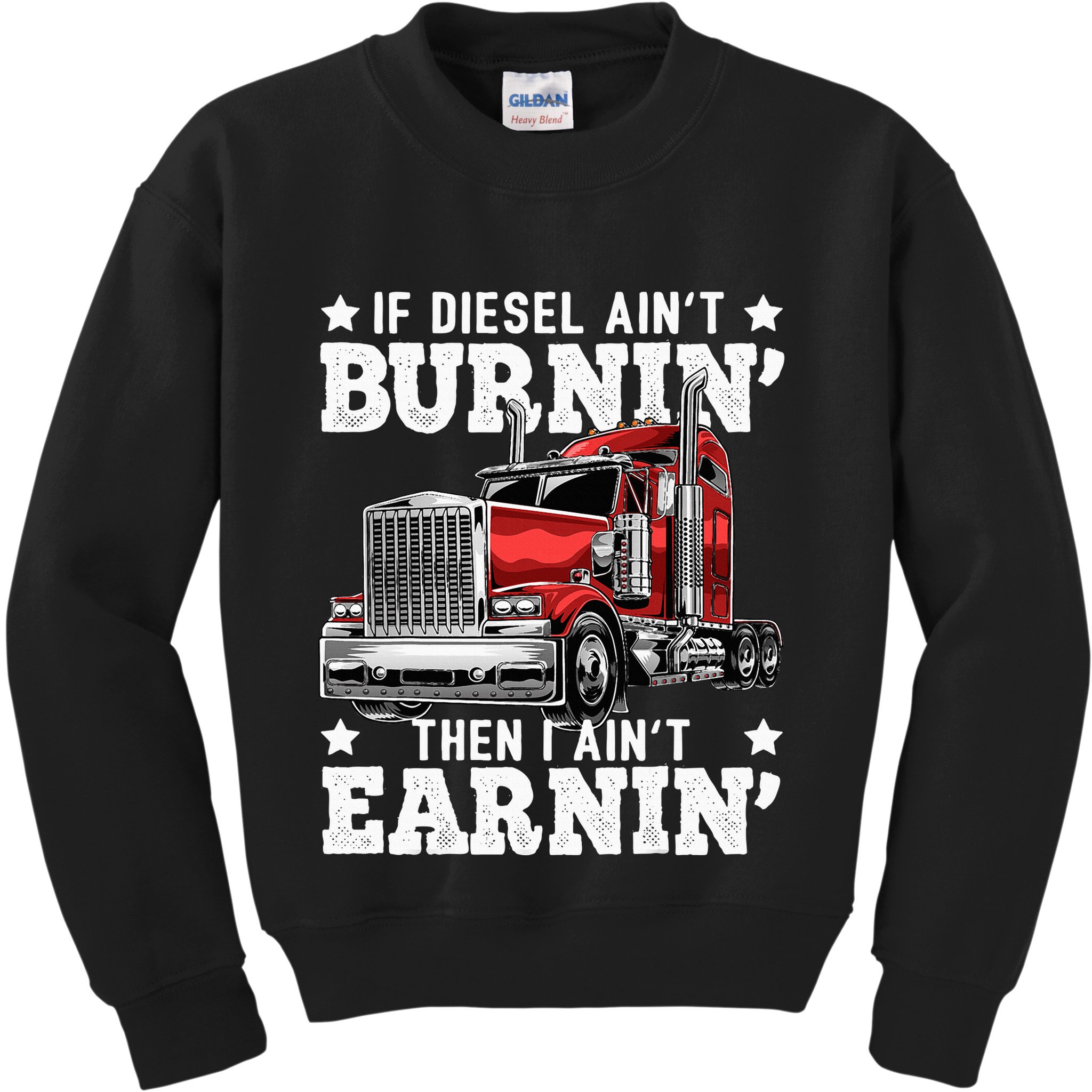 Funny Diesel Trucker Big Rig Semitrailer Truck Driver Kids Sweatshirt