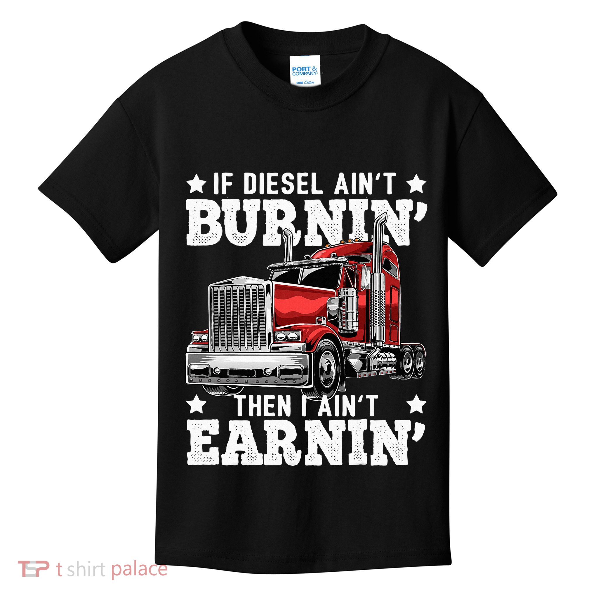 Funny Diesel Trucker Big Rig Semitrailer Truck Driver Kids T-Shirt