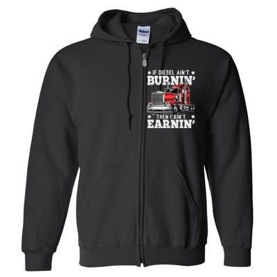 Funny Diesel Trucker Big Rig Semitrailer Truck Driver Full Zip Hoodie