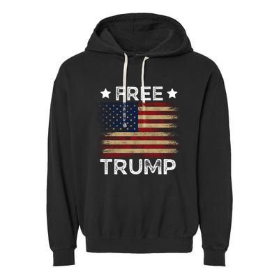 Free Donald Trump Republican Support  Garment-Dyed Fleece Hoodie