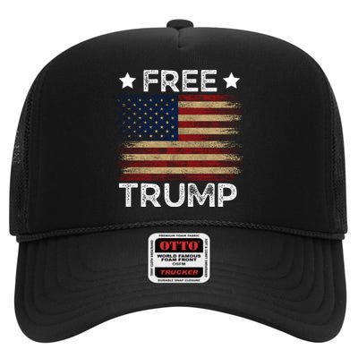 Free Donald Trump Republican Support  High Crown Mesh Back Trucker Hat