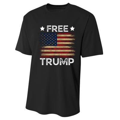 Free Donald Trump Republican Support  Performance Sprint T-Shirt