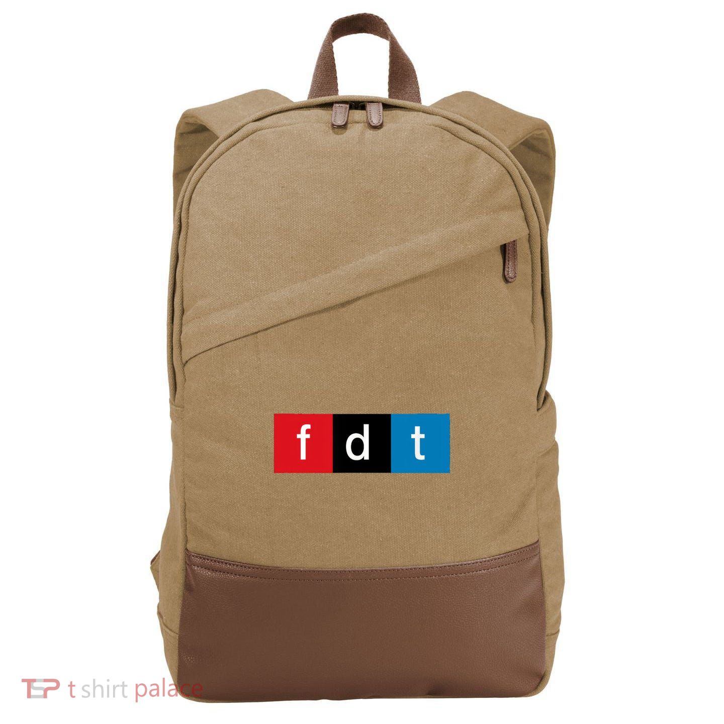 Foxtrot Delta Tango Protest Pun Cotton Canvas Backpack