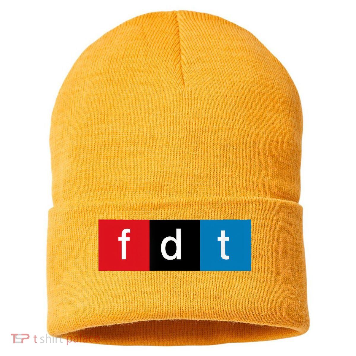Foxtrot Delta Tango Protest Pun Sustainable Knit Beanie