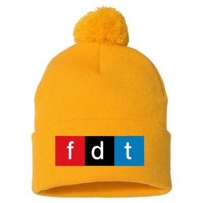 Foxtrot Delta Tango Protest Pun Pom Pom 12in Knit Beanie