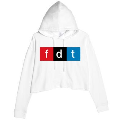 Foxtrot Delta Tango Protest Pun Crop Fleece Hoodie