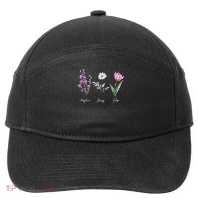Foxglove Daisy Tulip Floral 7-Panel Snapback Hat