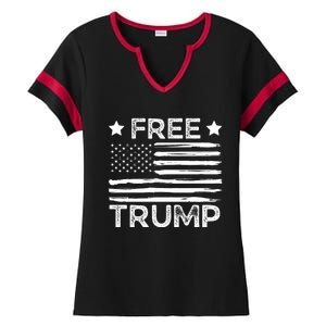 Free Donald Trump Republican Support  Ladies Halftime Notch Neck Tee