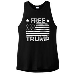 Free Donald Trump Republican Support  Ladies PosiCharge Tri-Blend Wicking Tank