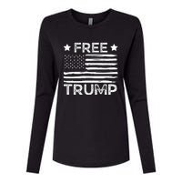 Free Donald Trump Republican Support  Womens Cotton Relaxed Long Sleeve T-Shirt