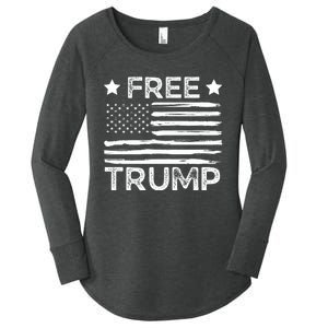 Free Donald Trump Republican Support  Women's Perfect Tri Tunic Long Sleeve Shirt