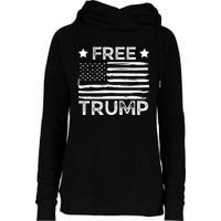 Free Donald Trump Republican Support  Womens Funnel Neck Pullover Hood