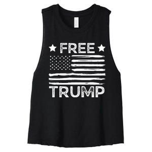 Free Donald Trump Republican Support  Women's Racerback Cropped Tank