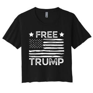 Free Donald Trump Republican Support  Women's Crop Top Tee