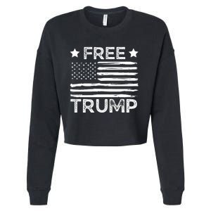 Free Donald Trump Republican Support  Cropped Pullover Crew