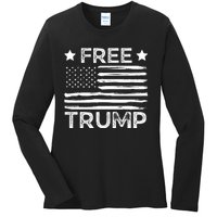 Free Donald Trump Republican Support  Ladies Long Sleeve Shirt