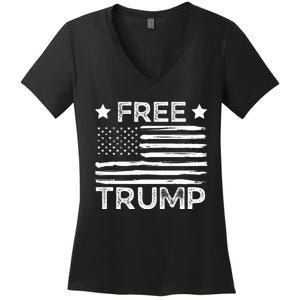 Free Donald Trump Republican Support  Women's V-Neck T-Shirt