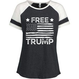 Free Donald Trump Republican Support  Enza Ladies Jersey Colorblock Tee