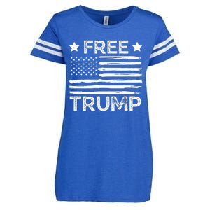 Free Donald Trump Republican Support  Enza Ladies Jersey Football T-Shirt