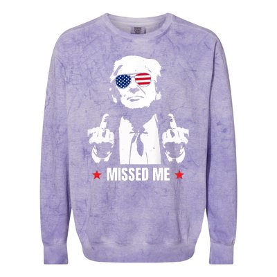 Funny Donald Trump Missed Me Colorblast Crewneck Sweatshirt