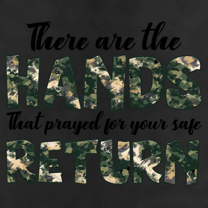 Father's Day There Are The Hands That Prayed Veteran Camo 7 Panel Mesh Trucker Snapback Hat