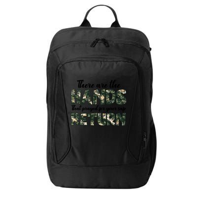 Father's Day There Are The Hands That Prayed Veteran Camo City Backpack