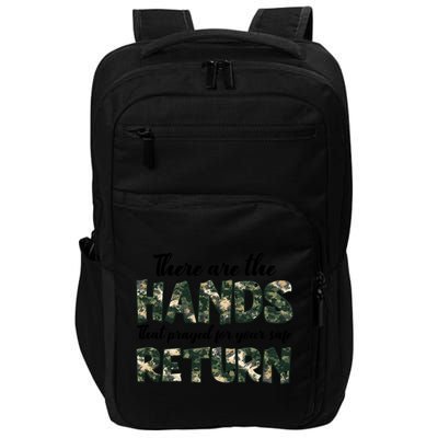 Father's Day There Are The Hands That Prayed Veteran Camo Impact Tech Backpack