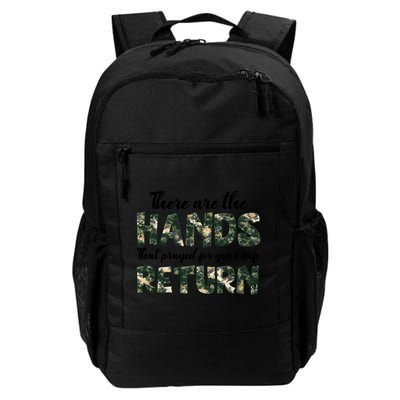 Father's Day There Are The Hands That Prayed Veteran Camo Backpack