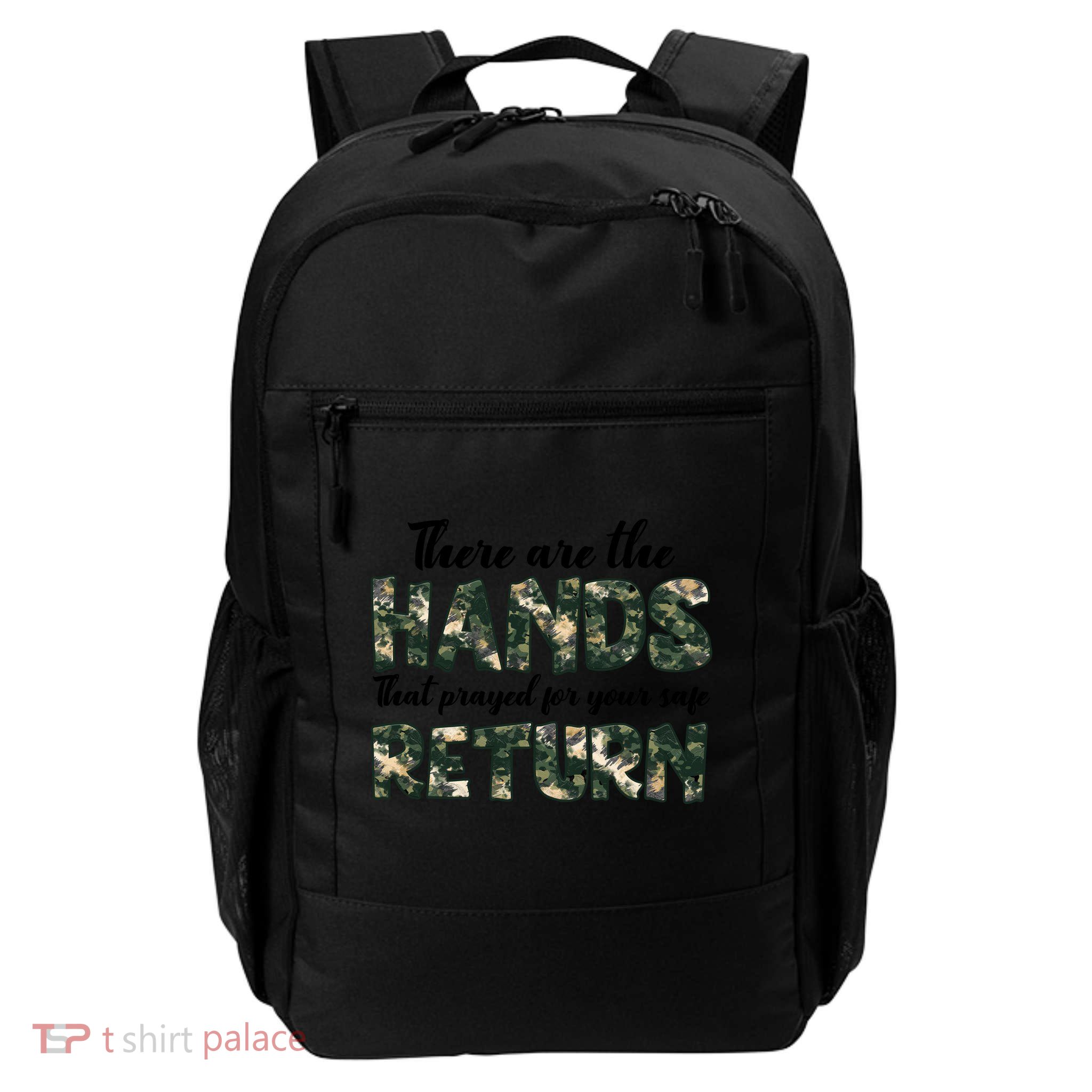 Father's Day There Are The Hands That Prayed Veteran Camo Backpack