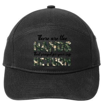 Father's Day There Are The Hands That Prayed Veteran Camo 7-Panel Snapback Hat