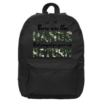 Father's Day There Are The Hands That Prayed Veteran Camo 16 in Basic Backpack
