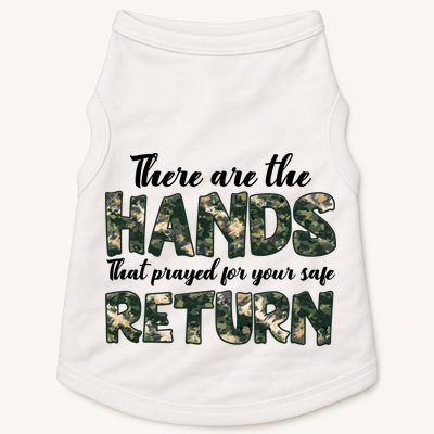 Father's Day There Are The Hands That Prayed Veteran Camo Doggie Tank