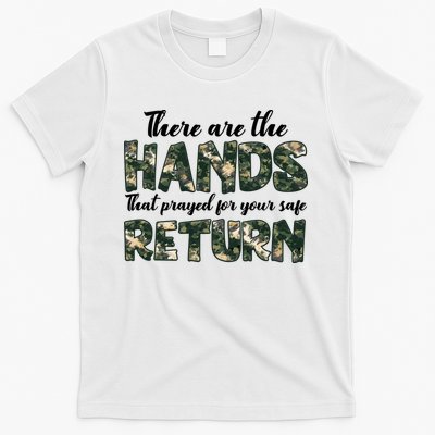 Father's Day There Are The Hands That Prayed Veteran Camo T-Shirt