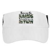 Father's Day There Are The Hands That Prayed Veteran Camo Adult Drive Performance Visor
