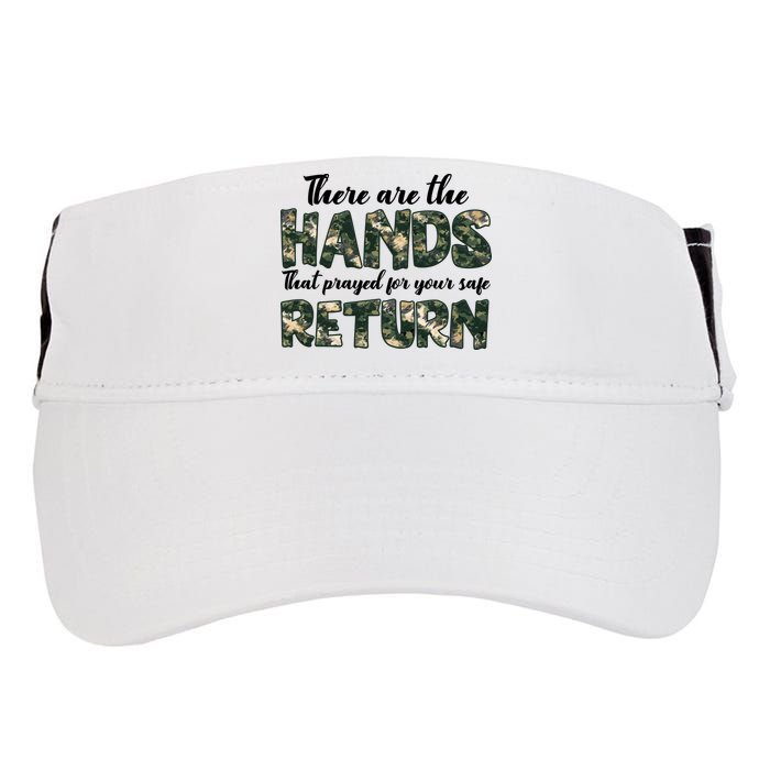 Father's Day There Are The Hands That Prayed Veteran Camo Adult Drive Performance Visor