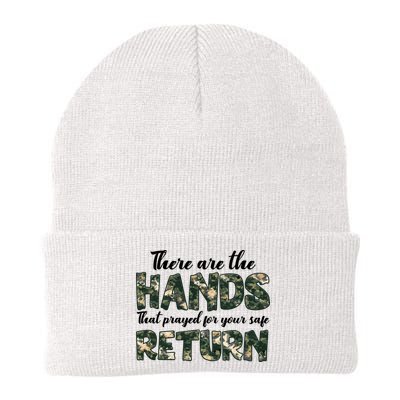 Father's Day There Are The Hands That Prayed Veteran Camo Beanie