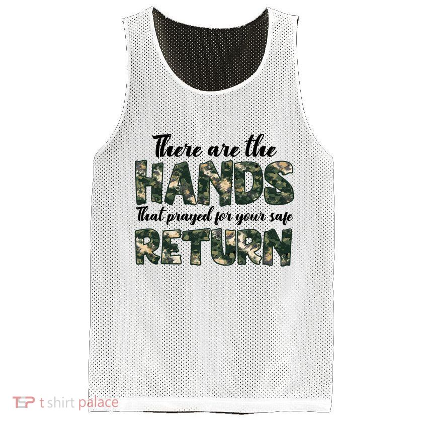 Father's Day There Are The Hands That Prayed Veteran Camo Mesh Reversible Basketball Jersey Tank